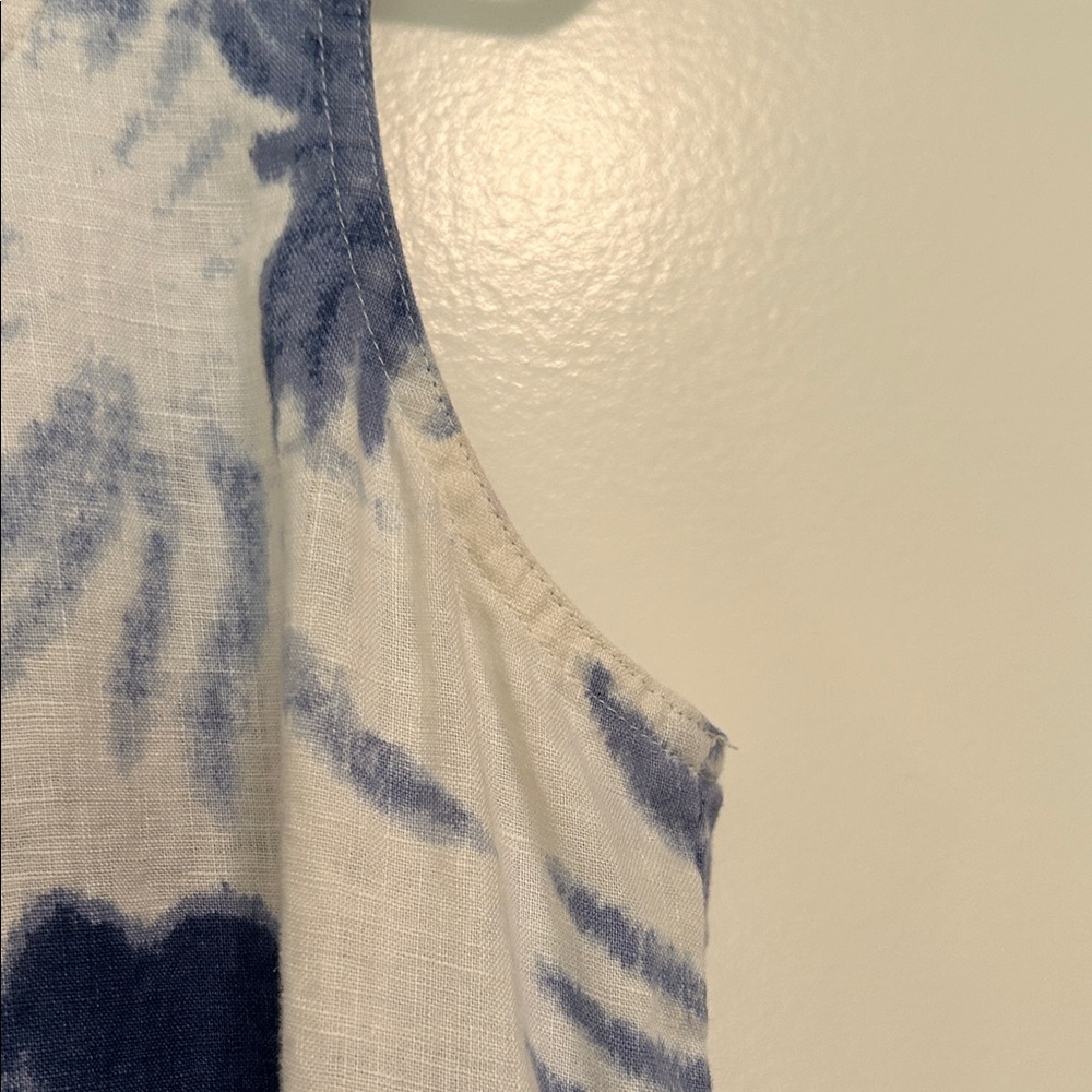 J.Jill floral  Blue and cream Sleeveless Dress - Picture 6 of 9